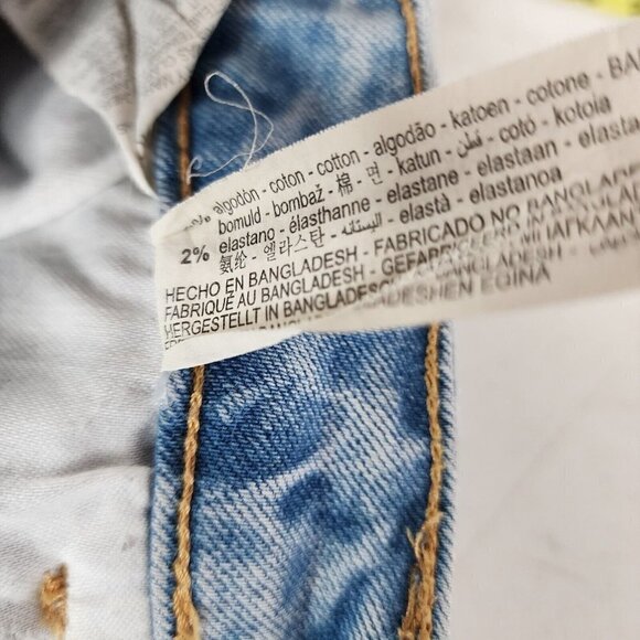 Zara High Rise Jean Shorts with Frayed Open Hem Distressed Light Wash Size 8 - Picture 13 of 14